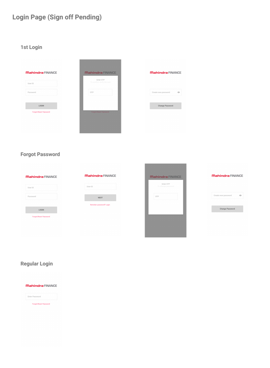 First page of the wireframes PDF