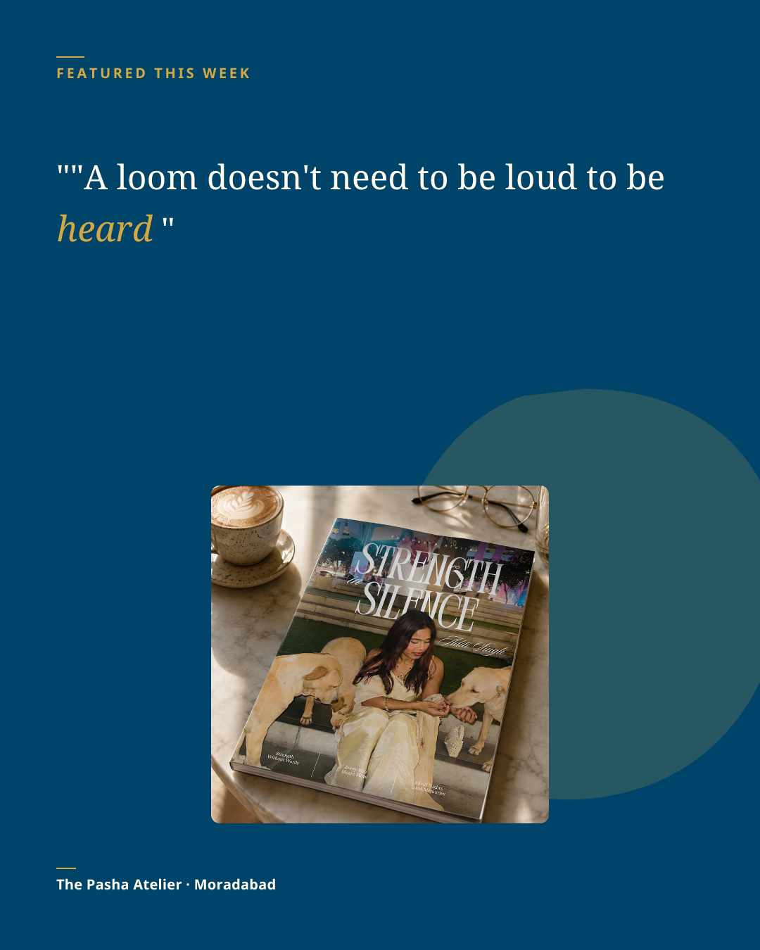 Quote Card layout — pull-quote up top with photo below
