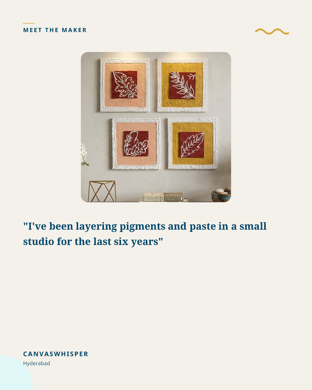 Maker Spotlight layout — biographical post about the seller behind the product