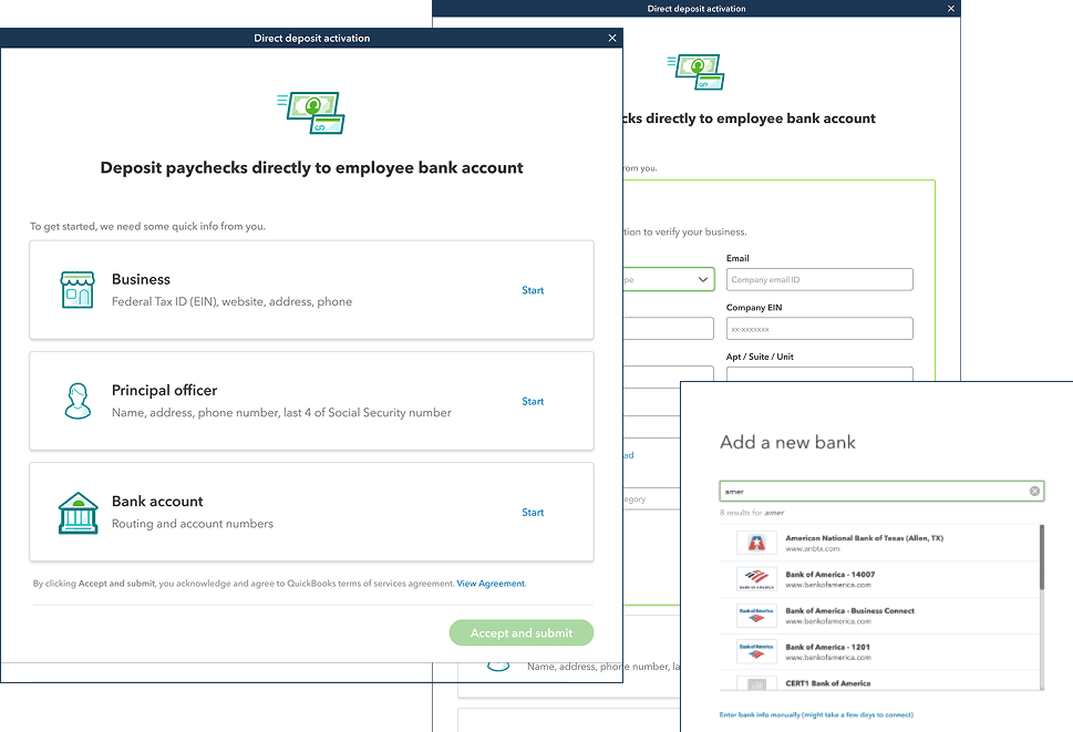 Direct Deposit activation steps