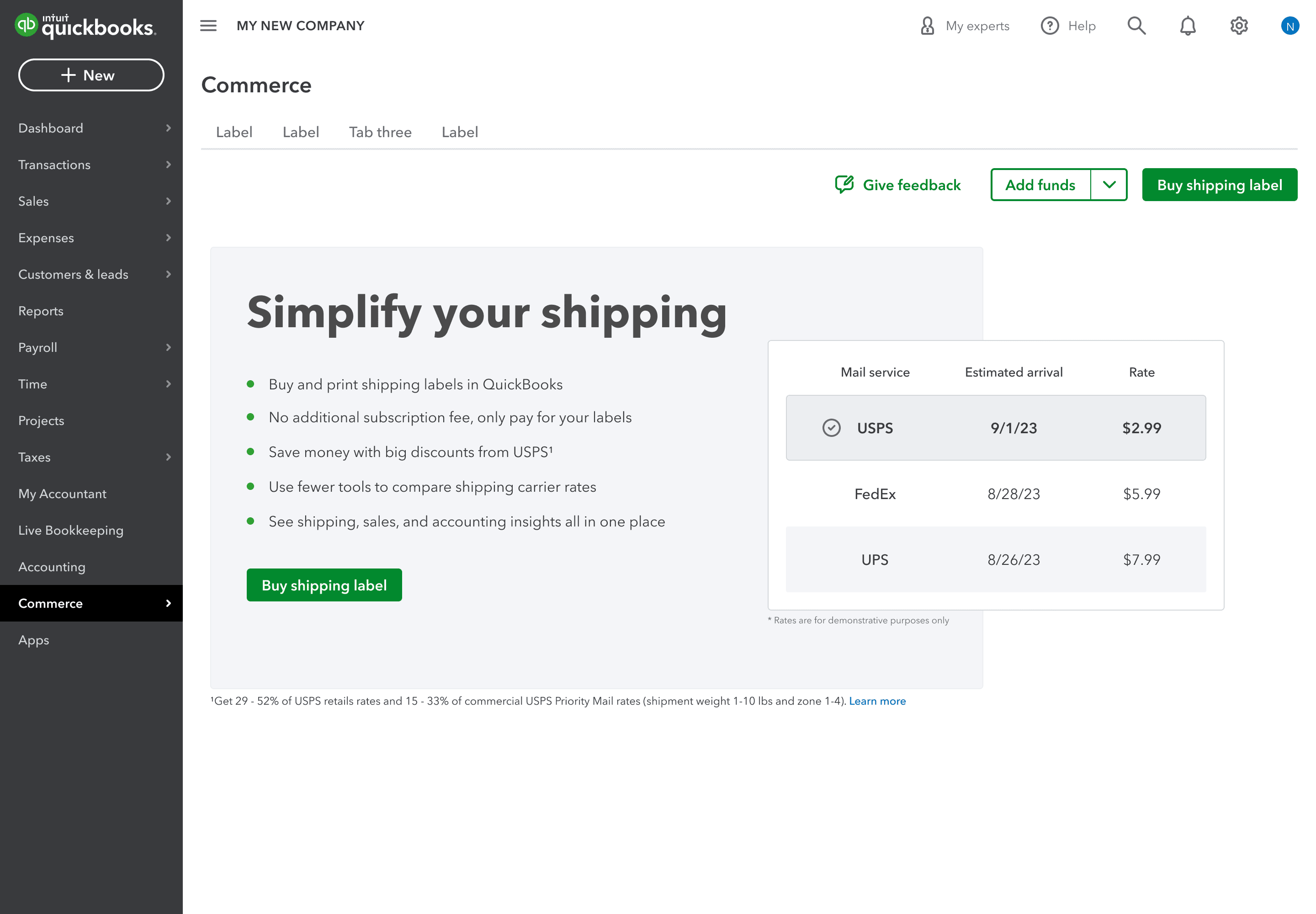 Commerce — the shipping landing experience